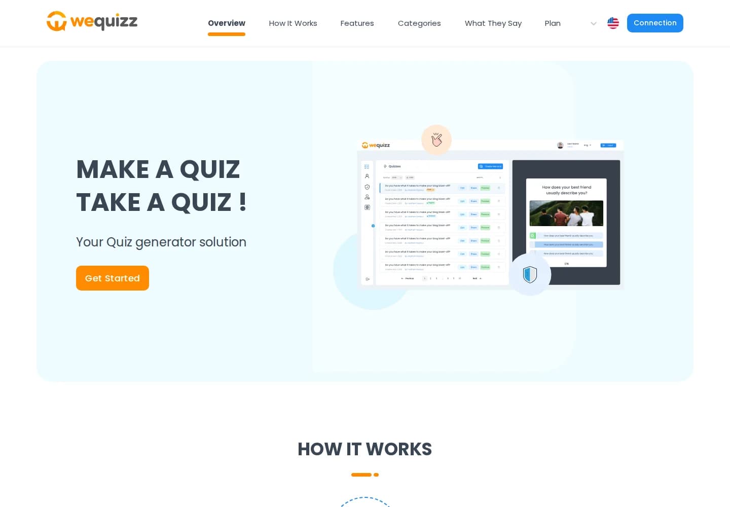 WeQuizz — public website preview